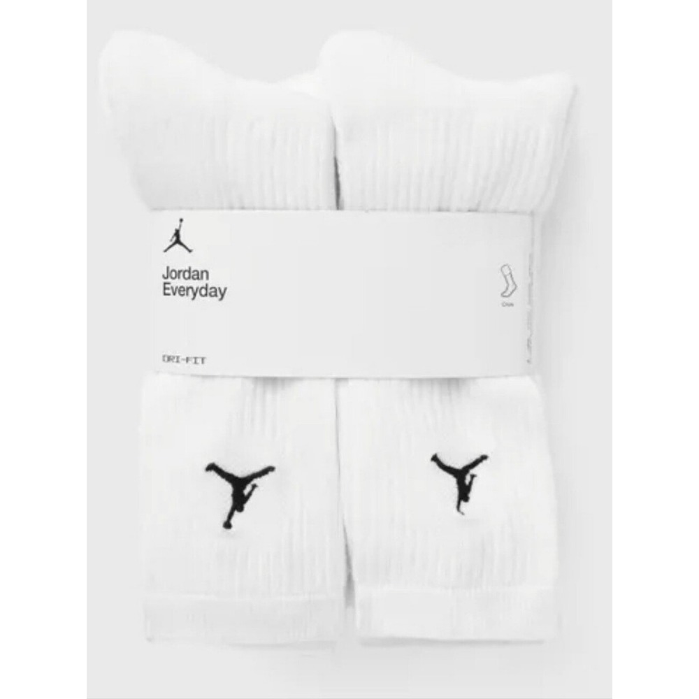 Jordan 6-PK Everyday Crew Socks- White